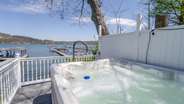Hot tub overlooking the lake