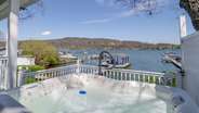 Hot tub overlooking the lake