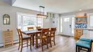 Dining area and front entry door