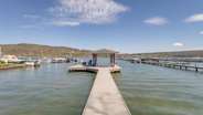 Dock and lake area (marina to the left and marina to the right)