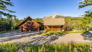 Front of Elk Creek Lodge, parking for 3+ vehicles