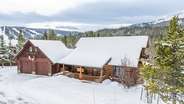 Snowy front of Elk Lodge