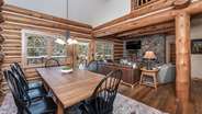 Open dining room off kitchen and living room