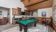 Lower level rec room with pool table and wet bar!