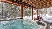 Brand new hot tub off the lower level patio with great privacy