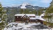 Front of Moose Creek Lodge with stunning Lone Peak backdrop