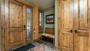Front entryway with coat closet