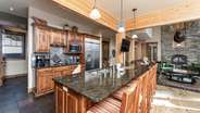Spacious chef's kitchen with modern stainless steel appliances