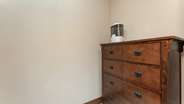 Downstairs queen room with two sets of twin/twin bunks
